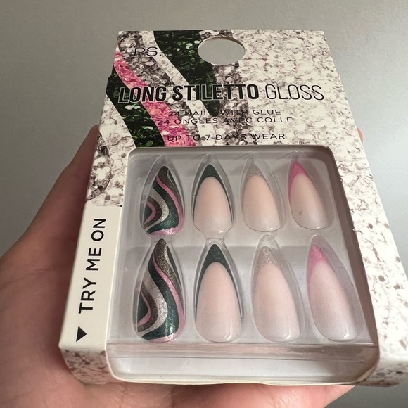 LONG STILETTO GLOSS NAILS PRESS ON WITH GLUE NAILS 24 nails last up to 7 days - Picture 6 of 7